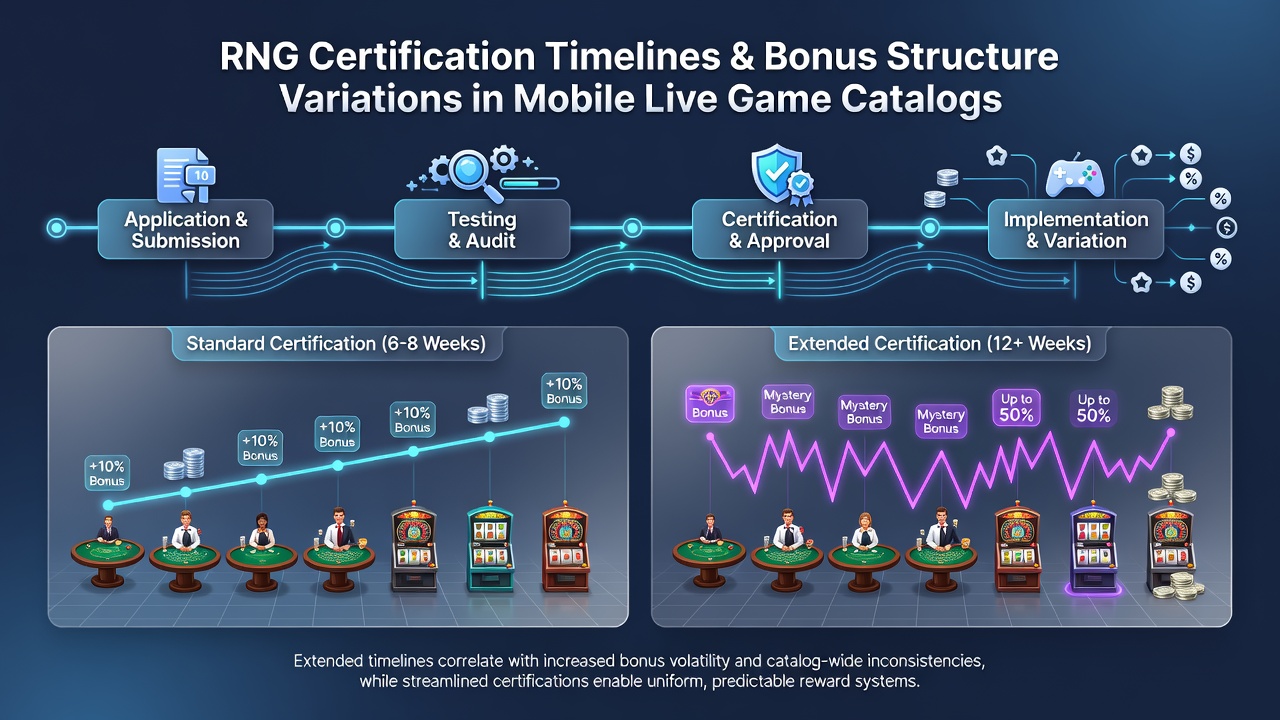 Comparison chart of bonus structures in mobile live games across different certification regions